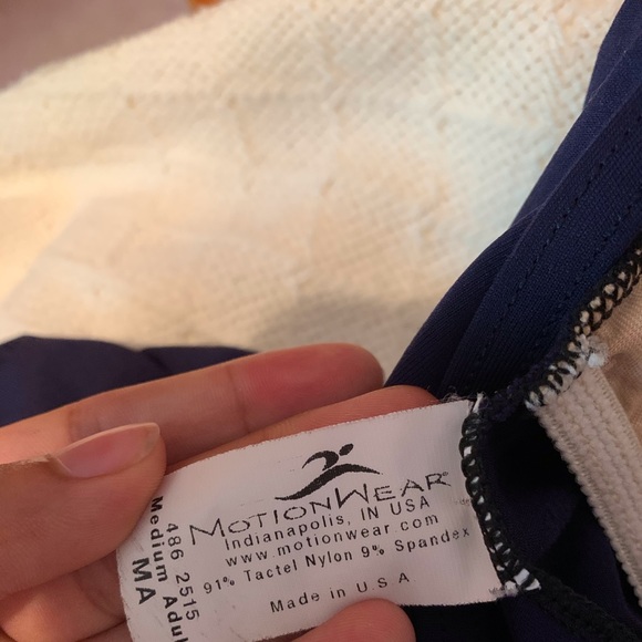 Navy Blue Spaghetti Strap Ballet Leotard - Picture 3 of 4